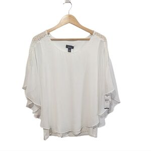Alyx White Overlay Sheer Blouse Size Large